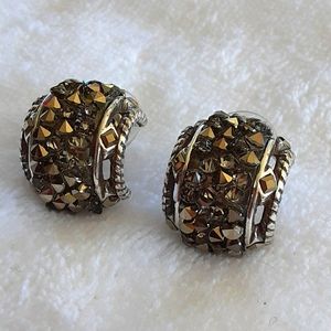 RARE! BRIGHTON "Crystal Rocks" hoop earrings